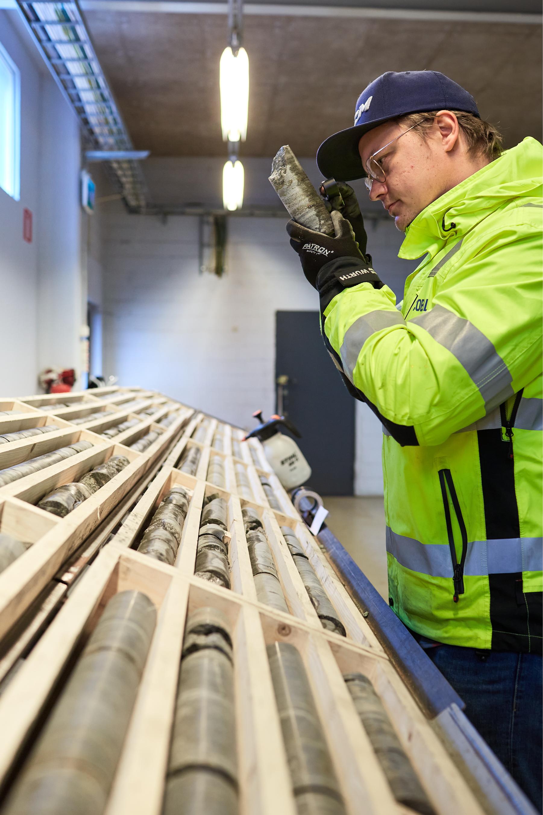 Core logging at Hautalampi, Finncobalt site
